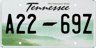 TN license plate A2269Z
