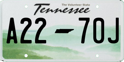 TN license plate A2270J