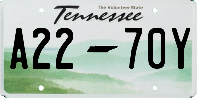 TN license plate A2270Y