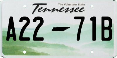 TN license plate A2271B