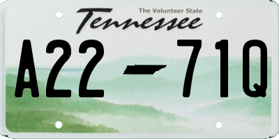 TN license plate A2271Q