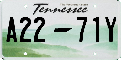 TN license plate A2271Y
