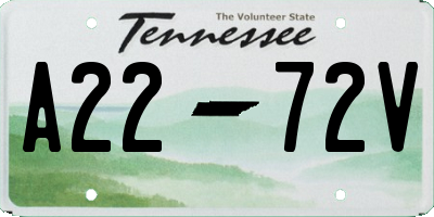 TN license plate A2272V