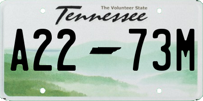 TN license plate A2273M