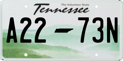 TN license plate A2273N