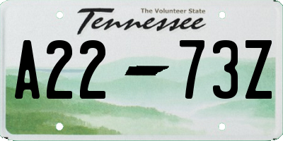 TN license plate A2273Z