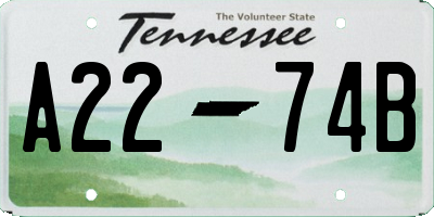TN license plate A2274B