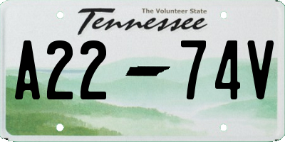 TN license plate A2274V