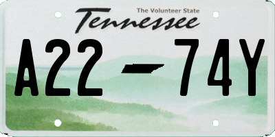 TN license plate A2274Y