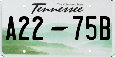 TN license plate A2275B
