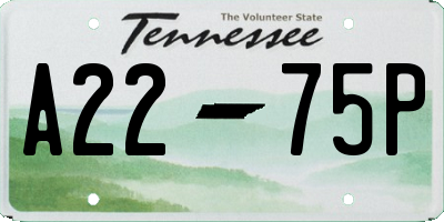 TN license plate A2275P