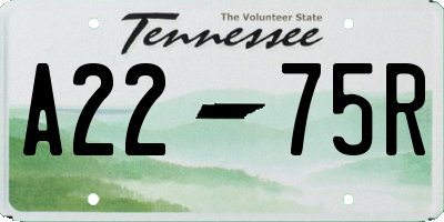 TN license plate A2275R