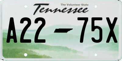 TN license plate A2275X