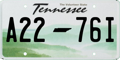 TN license plate A2276I