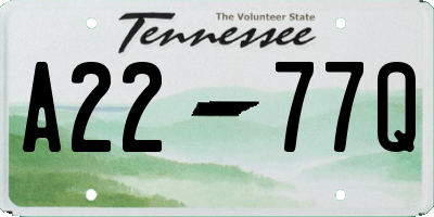 TN license plate A2277Q