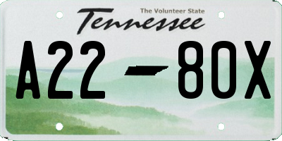 TN license plate A2280X