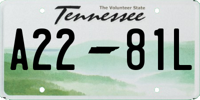 TN license plate A2281L