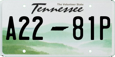 TN license plate A2281P