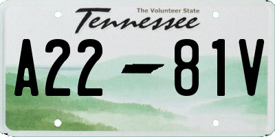 TN license plate A2281V