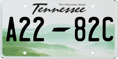 TN license plate A2282C