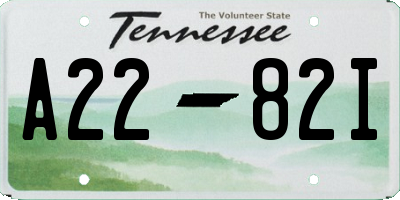 TN license plate A2282I