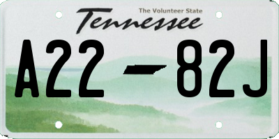 TN license plate A2282J