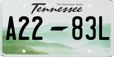 TN license plate A2283L