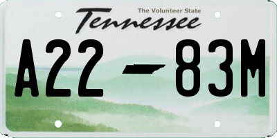 TN license plate A2283M