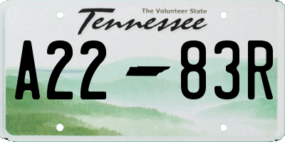 TN license plate A2283R