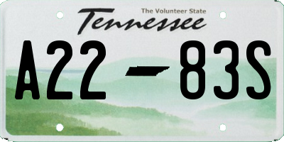 TN license plate A2283S