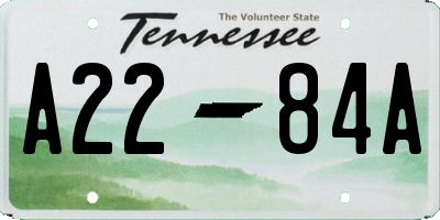 TN license plate A2284A