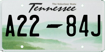 TN license plate A2284J