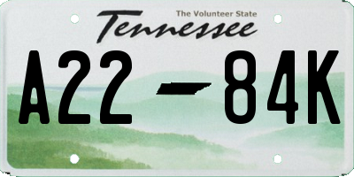 TN license plate A2284K