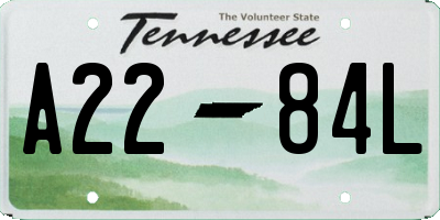 TN license plate A2284L
