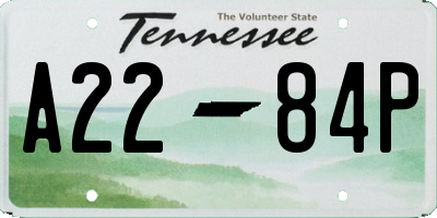 TN license plate A2284P