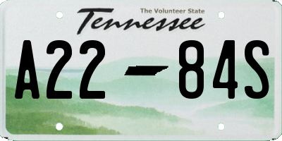 TN license plate A2284S