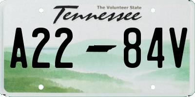 TN license plate A2284V