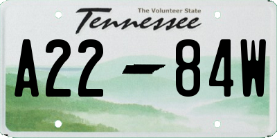 TN license plate A2284W