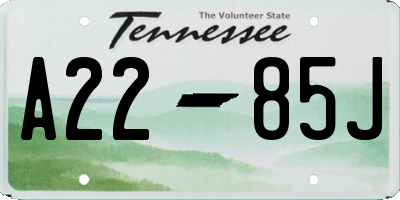 TN license plate A2285J