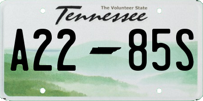 TN license plate A2285S