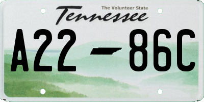 TN license plate A2286C