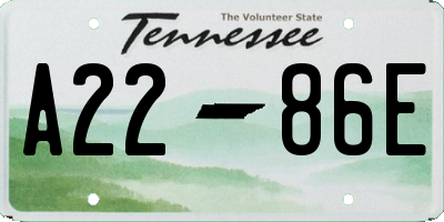 TN license plate A2286E