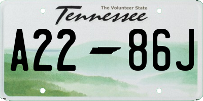 TN license plate A2286J