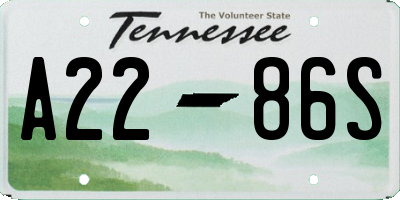 TN license plate A2286S