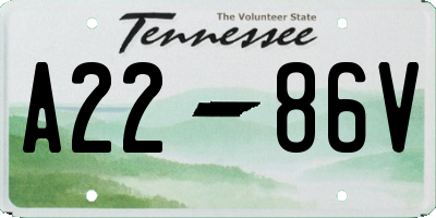 TN license plate A2286V