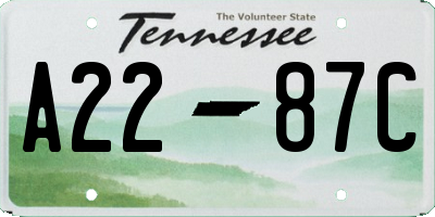 TN license plate A2287C