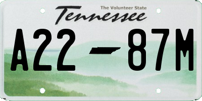 TN license plate A2287M