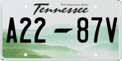 TN license plate A2287V