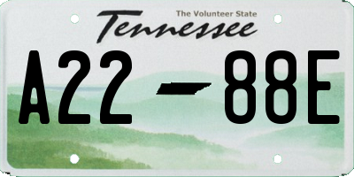 TN license plate A2288E