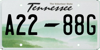 TN license plate A2288G